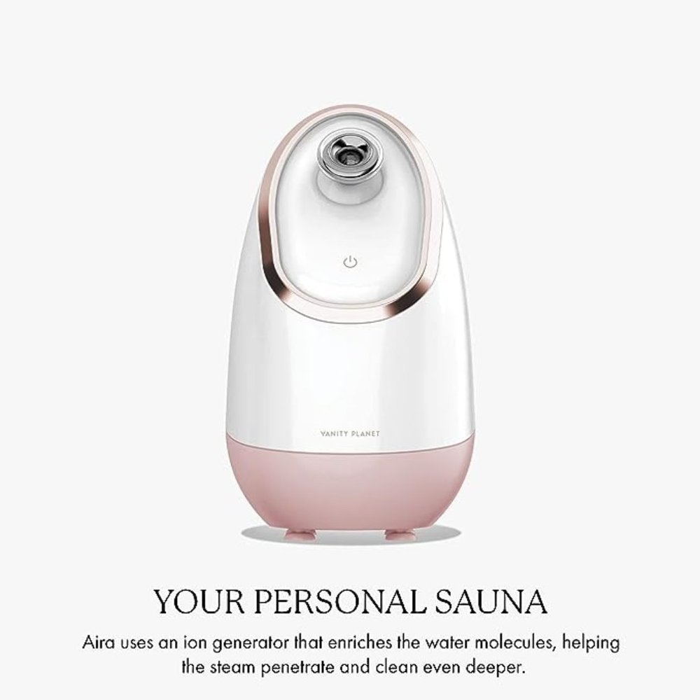$69 Vanity Planet Aira Ionic Facial Steamer Rose Gold Pore Cleaner Like New